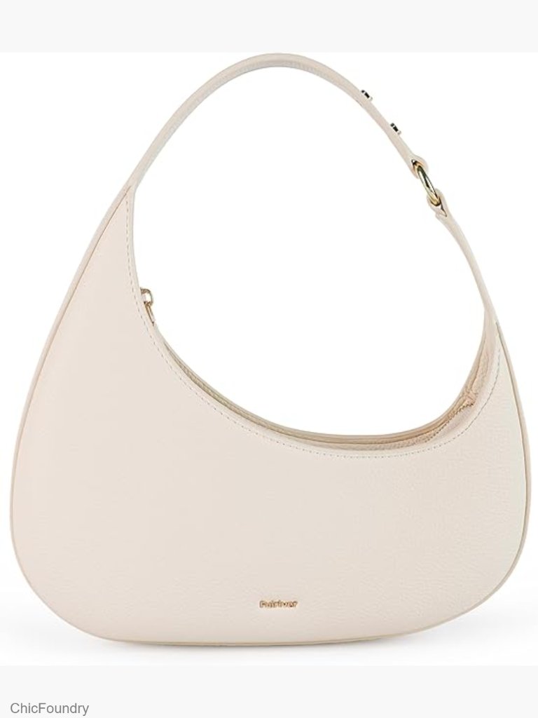 Small Crescent Shoulder Bag, Vegan Leather Hobo Purse With Zipper